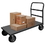 Durham EPT24488PN95 Platform Truck with 8" Pneumatic casters, (2) rigid and (2) swivel, lips down with removable, offset push handle, gray