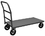Durham EPT24608MR95 Extra Heavy Duty Platform Truck with 8" x 2" Mold-On Rubber casters, (2) rigid and (2) swivel, lips down with removable, tubular offset push handle, gray