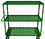 Durham GC-3060-3-6MR-83T Garden Cart with 6" x 2" Mold-on-rubber casters, (2) rigid and (2) swivel, 3 perforated shelves, 1-1/2" lips up and tubular push handle, green