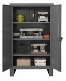 Durham HDC-244866-3S95 Extra Heavy Duty Cabinet, lockable, 1 fixed shelf and 3 adjustable shelves, recessed door style, gray