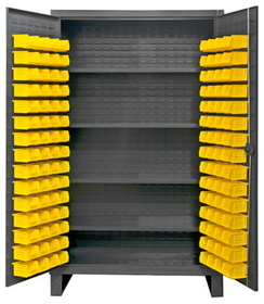 Durham HDC48-120-4S95 12 Gauge Cabinets with Hook-On Bins & Shelves, 24X48X78, 120 Bins