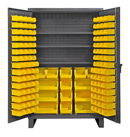 Durham HDC48-134-3S95 12 Gauge Cabinets with Hook-On Bins & Shelves, 24X48X78, 134 Bins