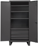 Durham HDCD243678-3B95 12 Gauge Cabinet with Drawers, 24X36X78, 4 Shelves