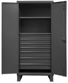 Durham HDCD243678-7B95 12 Gauge Cabinet with Drawers, 24X36X78, 2 Shelves
