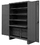 Durham HDCDP244878-4SS6B95 Heavy Duty Cabinet with 4 slide out shelves, 6 drawers, pad-lockable doors with pegboard panels, 3 point locking system and 6" full depth legs, gray