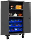 Durham HDCM36-12-2S5295 Mobile Cabinet with Hook-On Bins and Shelves