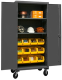 Durham HDCM36-12-2S95 Mobile Cabinet with Hook-On Bins and Shelves