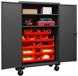 Durham HDCM48-18-2S1795 Mobile Cabinet with Hook-On Bins and Shelves