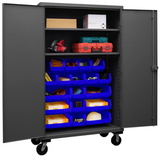 Durham HDCM48-18-2S5295 Mobile Cabinet with Hook-On Bins and Shelves
