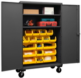 Durham HDCM48-18-2S95 Mobile Cabinet with Hook-On Bins and Shelves