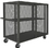 Durham HTL-2448-DD-1AS-95 Security Mesh Truck with 6" x 2" Phenolic casters, (2) rigid and (2) swivel, 2 shelves, tubular push handle and pad lockable doors