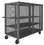 Durham HTL-2448-DD-2AS-95 Security Mesh Truck with 6" x 2" Phenolic casters, (2) rigid and (2) swivel, 3 shelves, tubular push handle and pad lockable doors