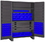 Durham JCBDLP694RDR-5295 Heavy Duty Cabinet, lockable with 1 adjustable shelf and 12 door shelves, 69 blue Hook-On-Bins, 4 drawers, flush door style, gray