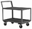 Durham LDO-243639-2-6PO-95 Low Deck Service Truck with 6" x 2" Polyolefin casters, (2) rigid and (2) swivel, 2 shelves, 1-1/2" lips up on the bottom shelf and raised offset handle, gray