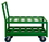 Durham MCC-2436-6PU-83T Cylinder Cart with 6" x 2" Polyurethane casters, (2) rigid and (2) swivel, 1 perforated shelf and deck with raised offset handle, green