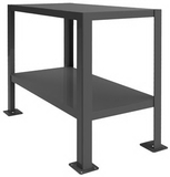 Durham MT12G182430-3K295 Extra Heavy Duty Machine Table with (2) 12 gauge shelves and stiffeners, gray