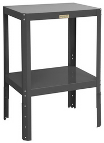 Durham MTA182436-1.5K295 Adjustable Height Machine Table with (2) 16 gauge steel shelves that adjust on 3" centers, gray