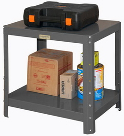 Durham MTA243024-1.5K295 Adjustable Height Machine Table with (2) 16 gauge steel shelves that adjust on 3" centers, gray