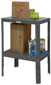 Durham MTA243036-1.5K295 Adjustable Height Machine Table with (2) 16 gauge steel shelves that adjust on 3" centers, gray