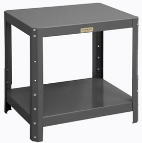 Durham MTA243624-1.5K295 Adjustable Height Machine Table with (2) 16 gauge steel shelves that adjust on 3" centers, gray