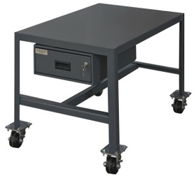 Durham MTDM182418-2K195 Mobile Medium Duty Machine Tables with Drawer &amp; Top Shelf Only, 18X24X18