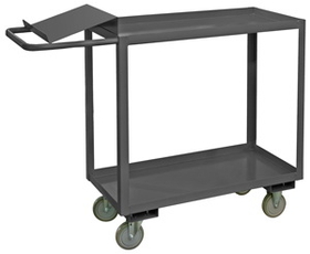 Durham OPC-1836-2-95 2 Shelf Order Picking Cart with writing surface & 1-1/2" (38mm) lip to retain paper and pens