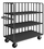 Durham OPT-6024-3-6PH-95 Open Portable Truck with 6" x 2" Phenolic casters, (2) rigid and (2) swivel, 3 shelves and tubular push handle, gray