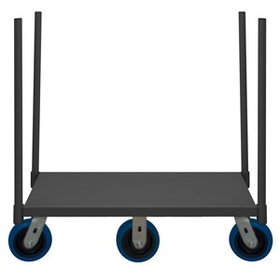 Durham PST6W-3672-95 Pipe Stake Truck with 6" x 2" Polyurethane casters, (2) rigid and (4) swivel, and 4 removable pipe stakes, gray