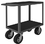 Durham RIC-1830-2-8SPN-95 Rolling Instrument Cart with 8" x 2" Semi-Pneumatic casters, (2) rigid and (2) swivel, 2 shelves, Non-slip black vinyl matting on both shelves and tubular push handle