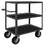 Durham RIC-243645-3-ALU-95 Rolling Instrument Cart with 8" x 3" Pneumatic casters, (2) rigid and (2) swivel, 3 shelves with Non-slip black vinyl matting, 1-1/2" lips up on all shelves