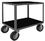Durham RIC30362NH8SPN95 Rolling Instrument Cart with 8" x 2" Semi-Pneumatic casters, (2) rigid and (2) swivel, 2 shelves and Non-slip black vinyl matting on both shelves, no handle, gray