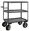Durham RICNM-243645-3-ALU-95 Rolling Instrument Cart with 8" x 3" Pneumatic casters, (2) rigid and (2) swivel, 3 shelves, 1-1/2" lips up on all shelves and tubular push handle, gray