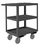 Durham RSC-182435-3-BLU-95 Rolling Service Cart with 5" x 1-1/4" Polyurethane casters, (2) rigid and (2) swivel with side brakes, 3 shelves, 1-1/2" lips up on bottom shelf and tubular handle