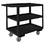 Durham RSC-183033-3-4PU-08T Rolling Service Cart, 4" x 1-1/4" Polyurethane casters, (2) rigid and (2) swivel with side brakes, 3 shelves, 1-1/2" lips up on all shelves and tubular handle
