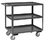 Durham RSC-1832-3-95 Rolling Service Cart with 5" x 1-1/4" Polyurethane casters, (2) rigid and (2) swivel with side brakes, 3 shelves, 1-1/2" lips up on all shelves and tubular handle