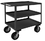 Durham RSC-243639-3-8PN-95 Rolling Service Cart with 8" x 3" Pneumatic casters, (2) rigid and (2) swivel, 3 shelves, 1-1/2" lips up on all shelves and tubular handle
