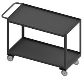 Durham RSC-2448-2-1TLD-95 Rolling Service Cart with 5" x 1-1/4" Polyurethane casters, (2) rigid, (2) swivel with side brakes, 2 shelves, 24x48