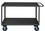 Durham RSC-244836-2-6PU-95 Rolling Service Cart, 6" x 2" Polyurethane Casters - 2 Rigid, 2 Swivel, 2 Shelves, 1-1/2" Lips Up and Unit has a Tubular Handle