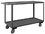 Durham RSC-3036-2-95 Rolling Service Cart, 5" x 1-1/4" Polyurethane Casters - 2 Rigid, 2 Swivel with Side Brakes, 2 Shelves, 1-1/2" Lips Up, and Tubular Handle