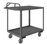 Durham RSCE-1836-2-TLD-95 Rolling Stock Cart with Ergonomic Handle-Top Shelf has Lips Down(Polyurethane Casters)
