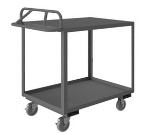 Durham RSCE-1836-2-TLD-95 Rolling Stock Cart with Ergonomic Handle-Top Shelf has Lips Down(Polyurethane Casters)