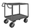 Durham RSCE1P-2436-2-8SPN-95 Rolling Service Cart, 8" x 2" Semi-Pneumatic casters - (2) rigid, (2) swivel, 2 shelves, 1-1/2" lips up on both shelves and an ergonomic handle