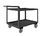 Durham RSCR-243036-ALU-5PU-95 Rolling Service Cart, 5" x 1-1/4" Polyurethane casters, (2) rigid, (2) swivel with side brakes, 2 shelves, 1-1/2" lips up and a raised tubular handle