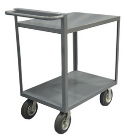 Durham RSCR-2436-ALD-95 2 Shelf Stock Cart with Raised Handle (All lips down)