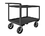 Durham RSCR243636ALU8MR95 Rolling Service Cart, 8" x 2" Mold-On Rubber casters, (2) rigid and (2) swivel, 2 shelves, 1-1/2" lips up on both shelves and a raised tubular handle