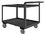 Durham RSCR364836ALU5PU95 Rolling Service Cart with 5" x 1-1/4" Polyurethane casters, (2) rigid, (2) swivel with side brakes, 2 shelves, 1-1/2" lips up on both shelves and a raised tubular handle