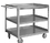 Durham SRSC1624363FLD5PU Stainless Steel Stock Cart with 5" x 1-1/4" Polyurethane casters, (2) rigid and (2) swivel with side brakes, 3 shelves, 24x36