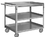 Durham SRSC2016243FLD4PU Stainless Steel Stock Cart with (4) 4" x 1-1/4" Polyurethane swivel casters, 3 shelves, 4 bumper guards, all 1-1/4" lips up except in the front and tubular push handle