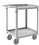 Durham SRSC2016302FLD4PU Stainless Steel Stock Cart with (4) 4 x 1-1/4" swivel Polyurethane casters, 2 shelves, 4 bumper guards, all 1-1/4" lips up except in front and tubular push handle