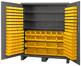 Durham SSC-722484-BDLP-212-3S-95 Cabinets with Hook on Bins and Adjustable Shelves 72" Wide